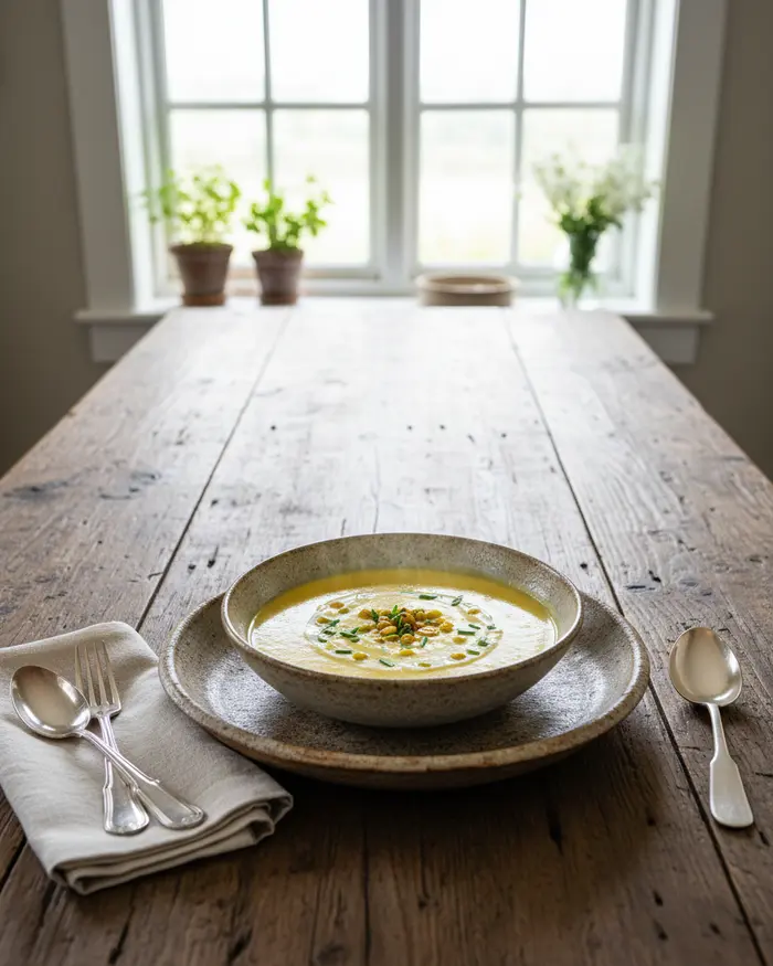 Japanese Corn Potage 4 final plated dish