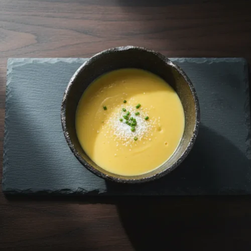 Beautiful plated Japanese Corn Potage