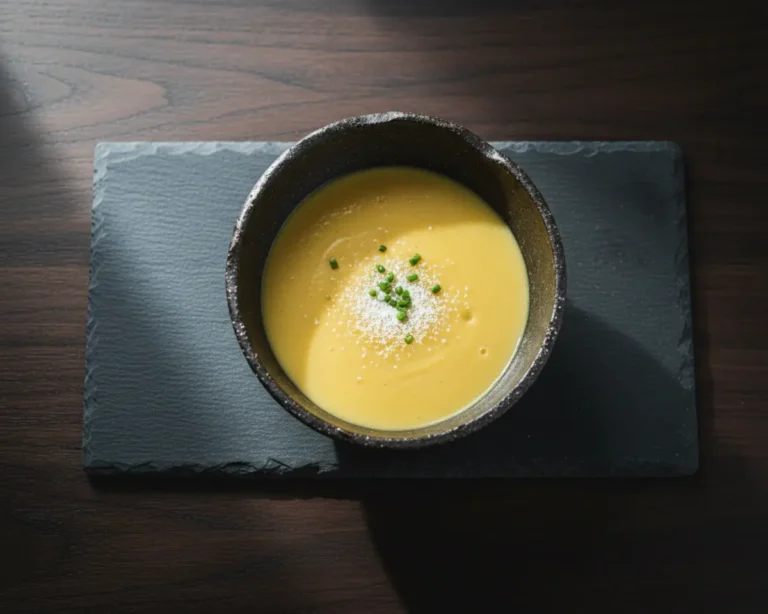 Beautiful plated Japanese Corn Potage
