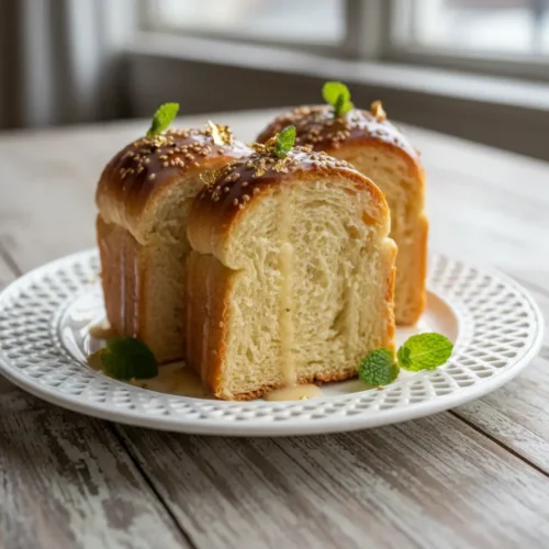 Beautiful plated Japanese Milk Bread
