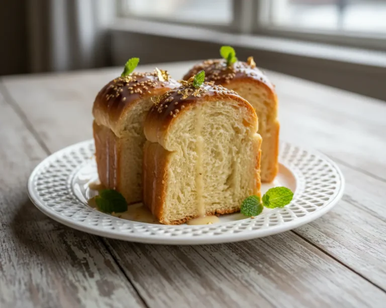 Beautiful plated Japanese Milk Bread