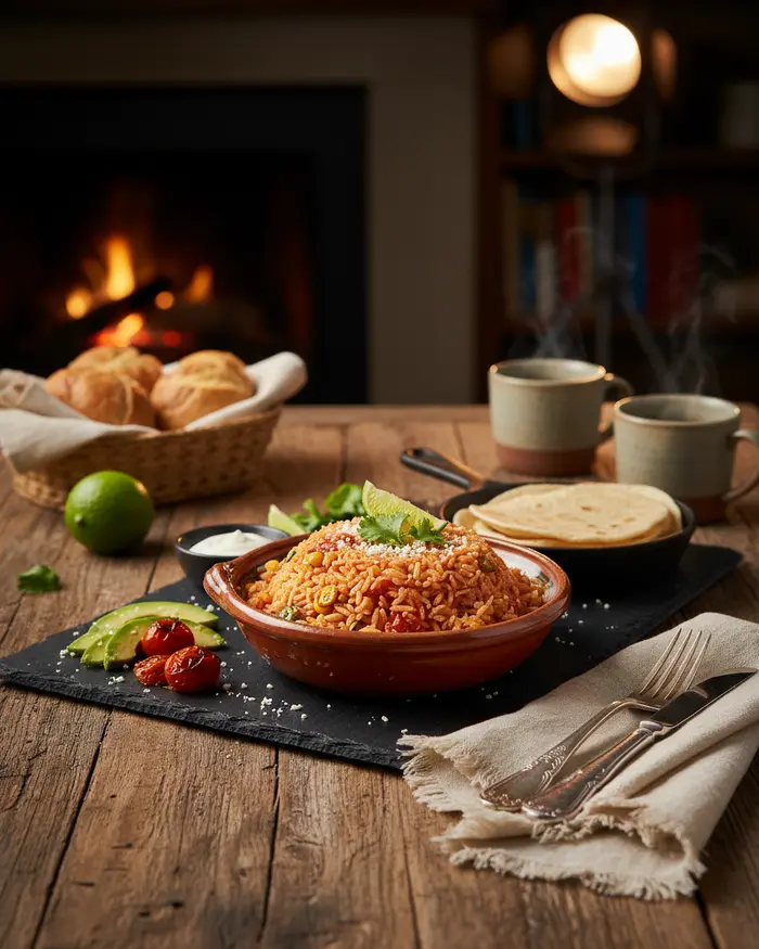 Mexican Red Rice Arroz Rojo Recipe 4 final plated dish