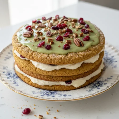 Beautiful plated Oatmeal Creme Pie Cake