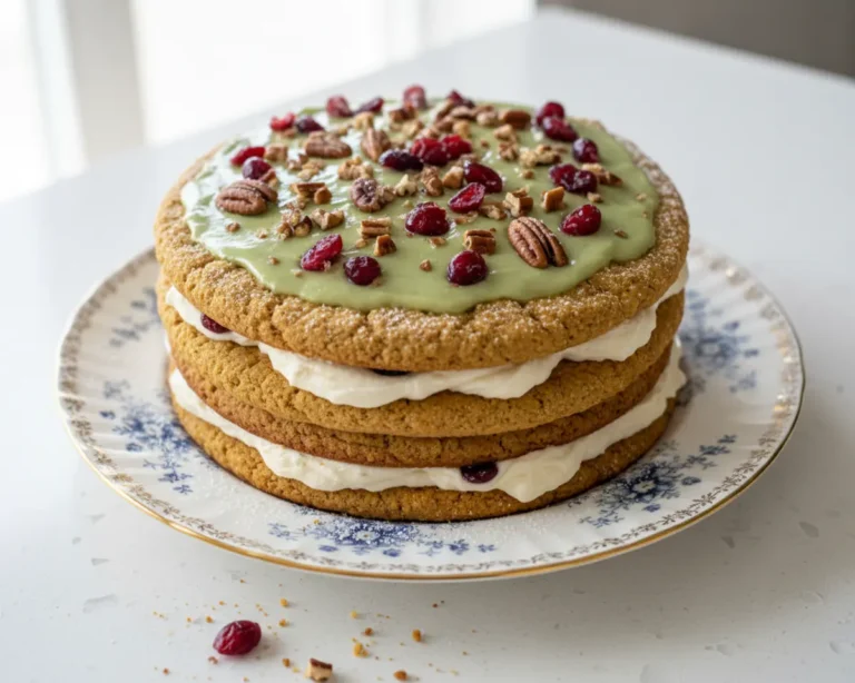 Beautiful plated Oatmeal Creme Pie Cake