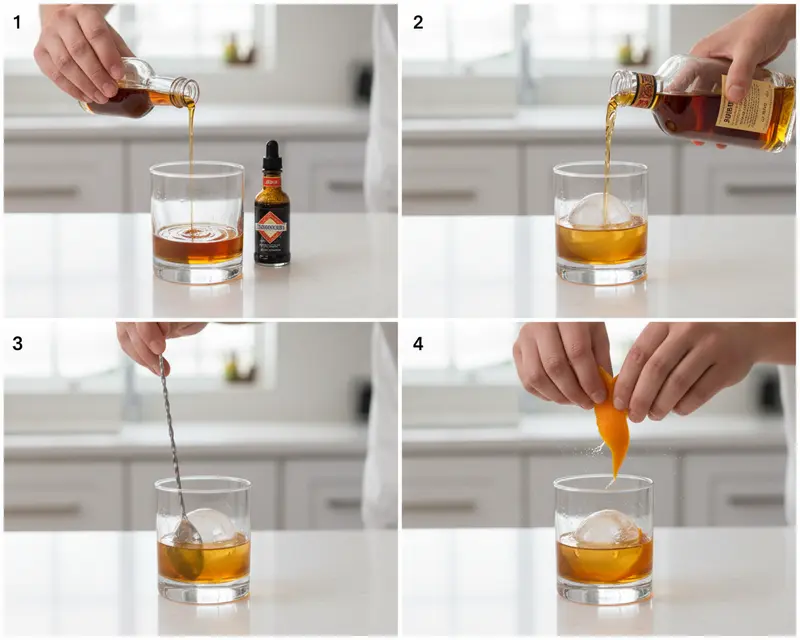 Old Fashioned Cocktail 3 cooking process