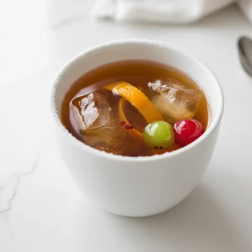 Beautiful plated Old Fashioned Cocktail
