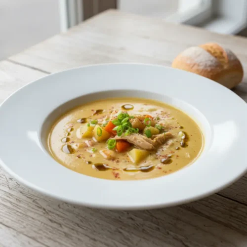 Beautiful plated Outback Steakhouse Walkabout Soup Recipe