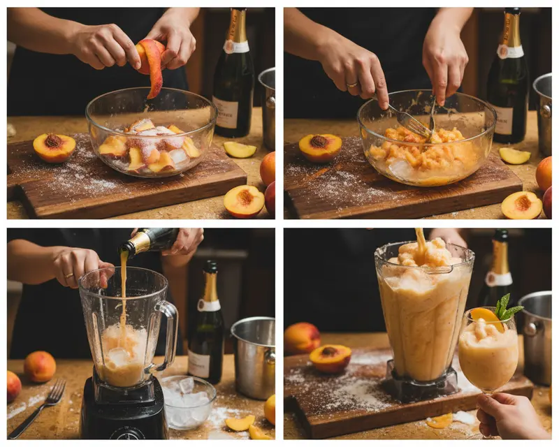 Peach Bellini Frozen Cocktail Recipe 3 cooking process