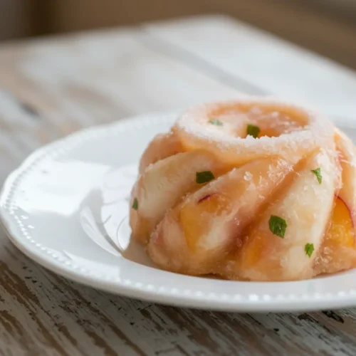 Beautiful plated peach bellini frozen