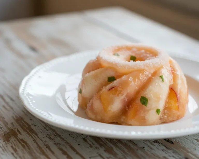Beautiful plated peach bellini frozen