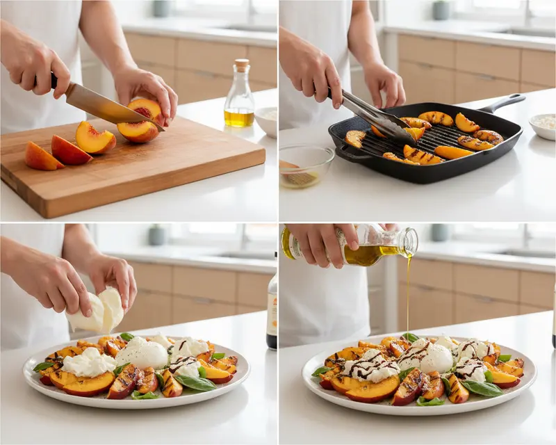 Peach Burrata Salad 3 cooking process