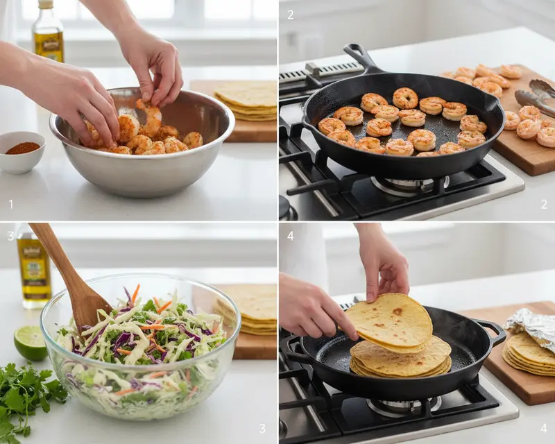 Shrimp Tacos 3 cooking process