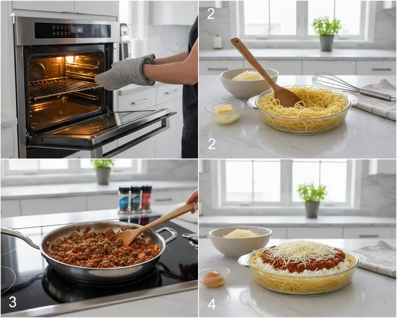 Spaghetti Pie 3 cooking process