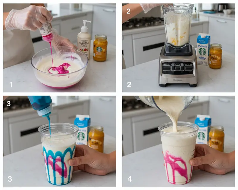 Starbucks Unicorn Frappuccino Recipe 3 cooking process