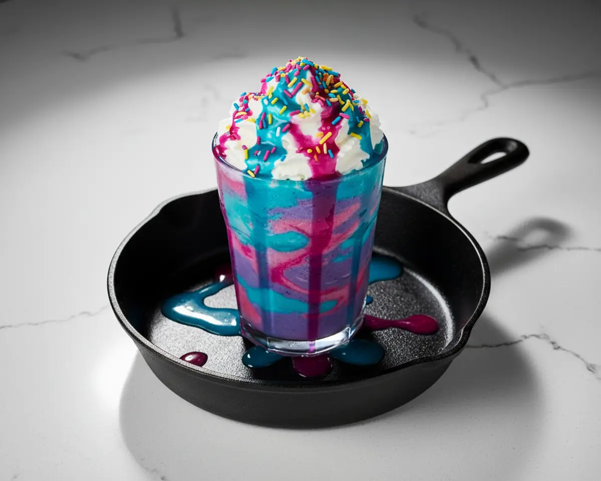 Beautiful plated Starbucks Unicorn Frappuccino Recipe