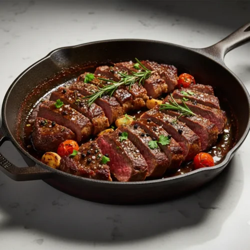 Beautiful plated Steak Marinade