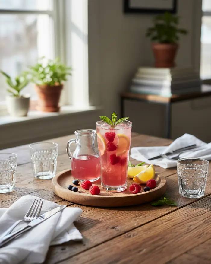 Sugar Free Raspberry Lemonade Recipe 4 final plated dish
