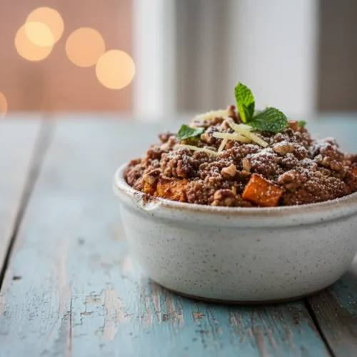 Beautiful plated Sweet Potato Coffee Cake Recipe