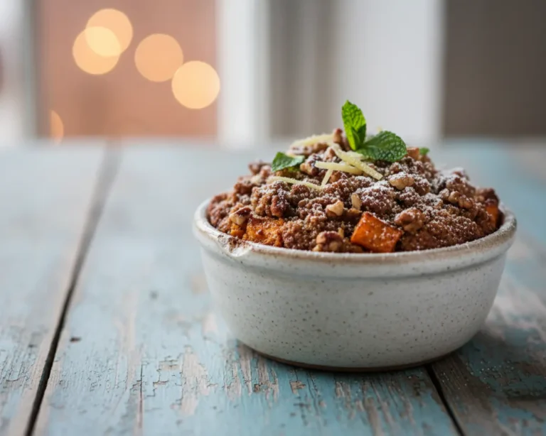 Beautiful plated Sweet Potato Coffee Cake Recipe