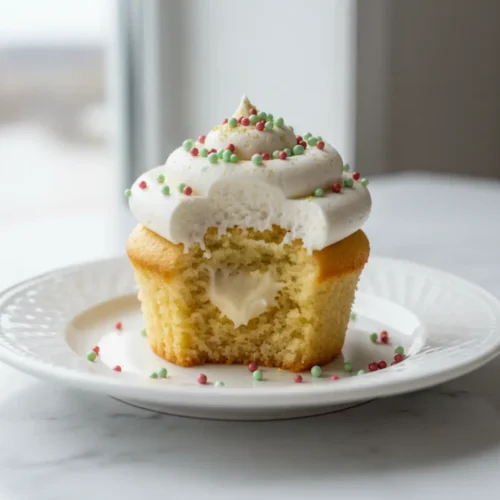 Beautiful plated Vanilla Cupcakes