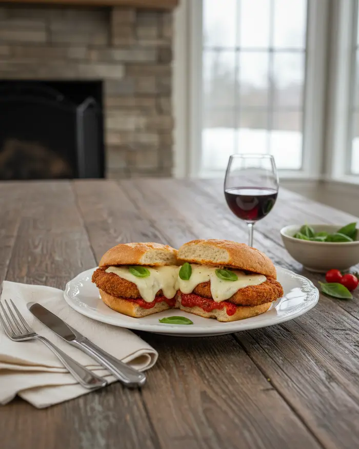 Veal Parm Sandwich Recipe 4 final plated dish