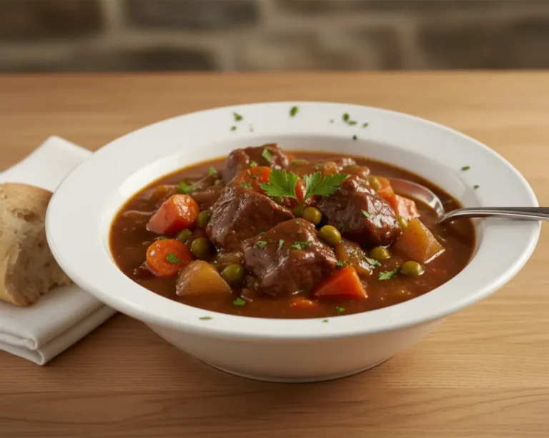Beautiful plated Vegetable Beef Stew