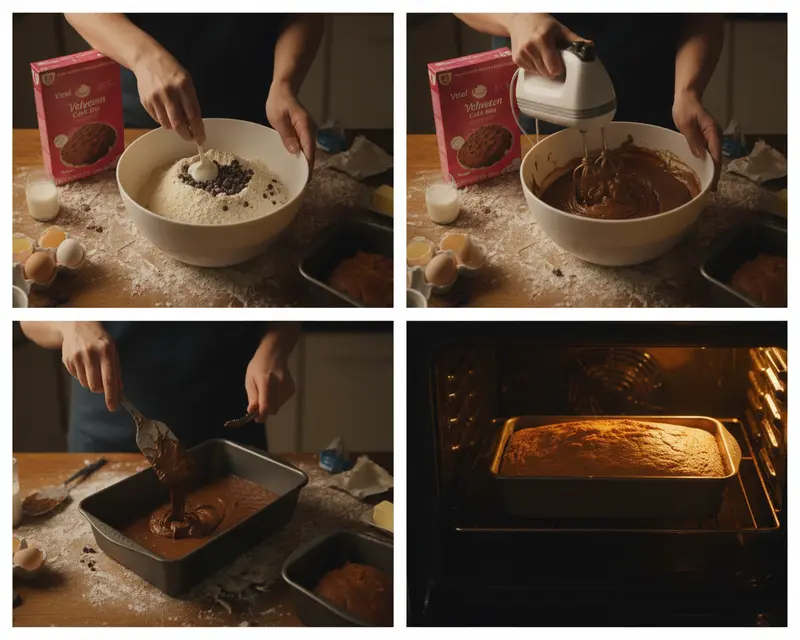 Viral Box Cake Recipe 3 cooking process