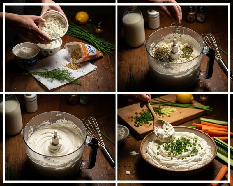 Whipped Cottage Cheese Ranch Dip 3 cooking process