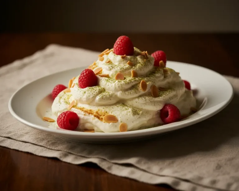 Beautiful plated Whipped Mascarpone Frosting