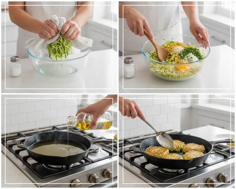 Zucchini Corn Fritters 3 cooking process