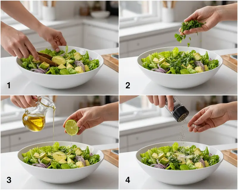 Avocado Romaine Salad 3 cooking process