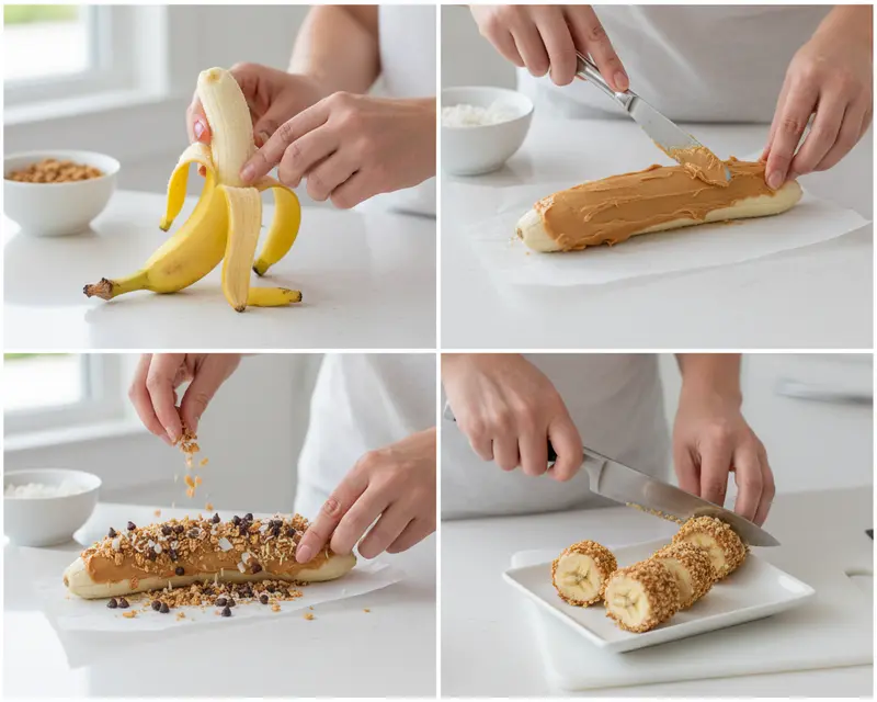 Banana Sushi 3 cooking process
