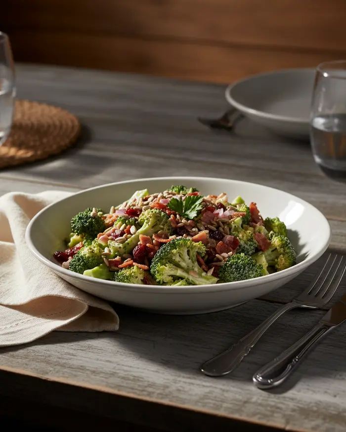 Broccoli Salad from Chicken Salad Chick 4 final plated dish