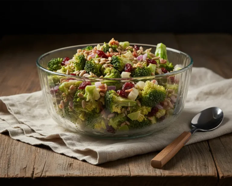 Beautiful plated Broccoli Salad from Chicken Salad Chick