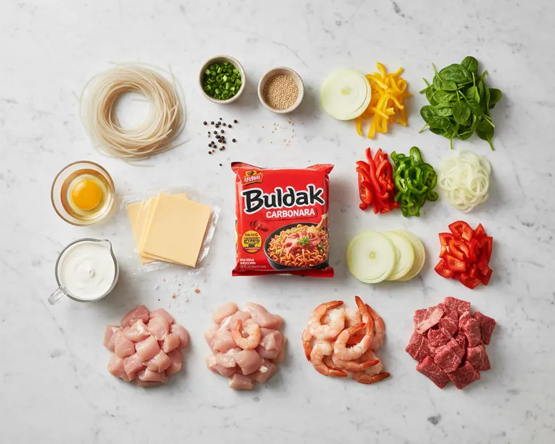 Buldak Carbonara Glass Noodles 2 ingredients