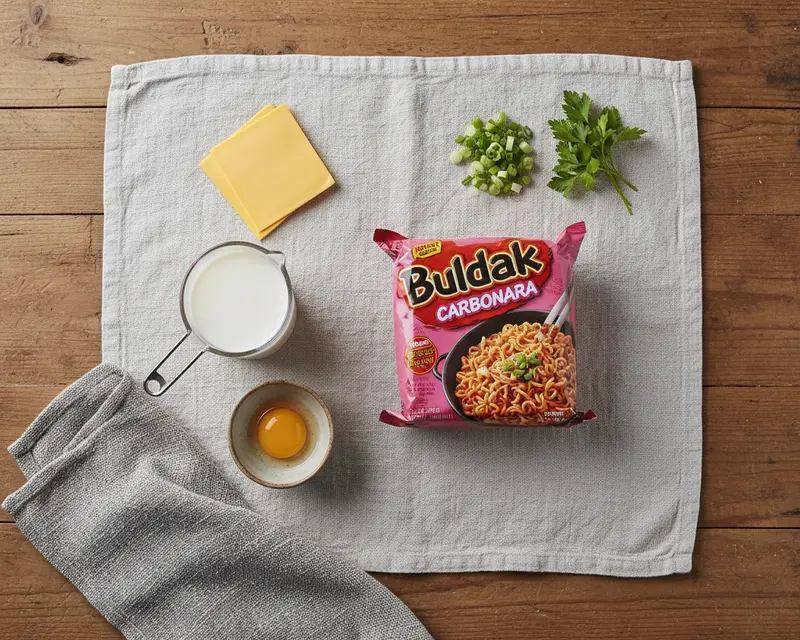 Buldak Carbonara with Milk 2 ingredients