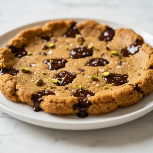 Beautiful plated chickpea cookie dough bark recipe