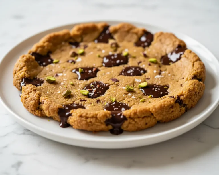 Beautiful plated chickpea cookie dough bark recipe