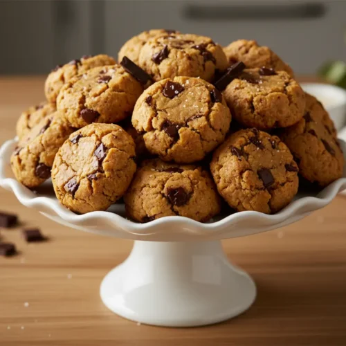 Beautiful plated chickpea cookie dough energy bites