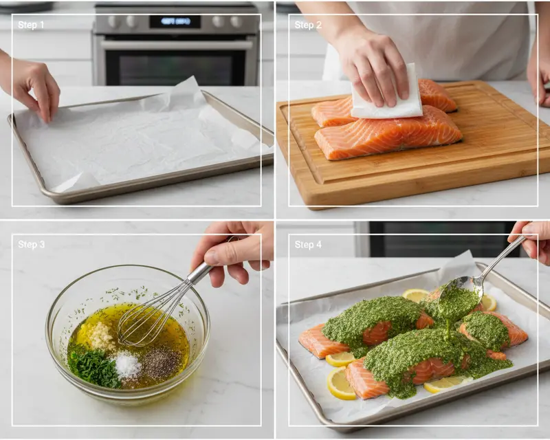 Easy Lemon Herb Salmon Recipe 3 cooking process