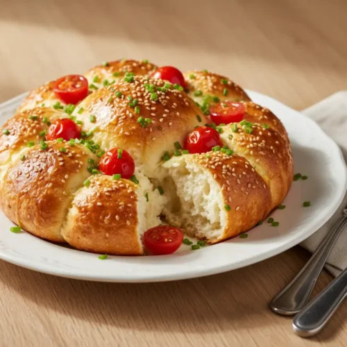 Beautiful plated egg white bread