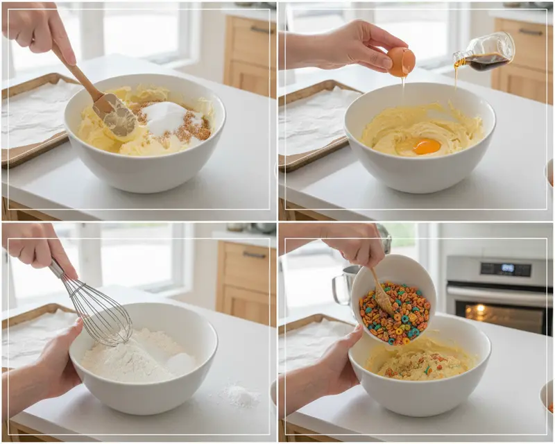 Fruity Pebbles Cookies 3 cooking process