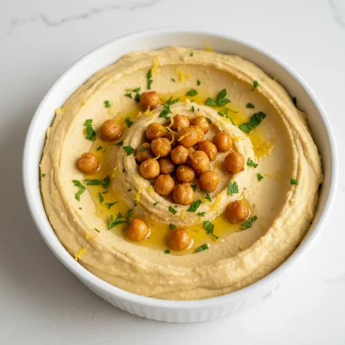 Beautiful plated how to make hummus with dried chickpeas