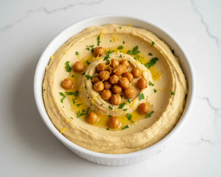 Beautiful plated how to make hummus with dried chickpeas