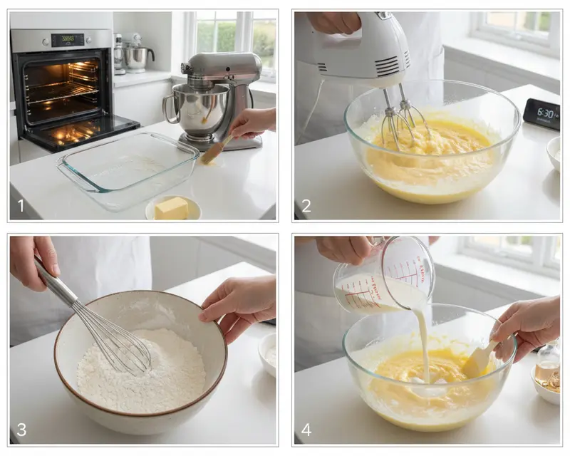 Lotus Milk Cake 3 cooking process