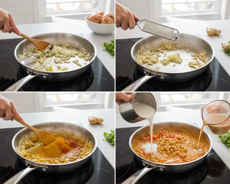 Marry Me Chickpeas with Coconut Milk 3 cooking process