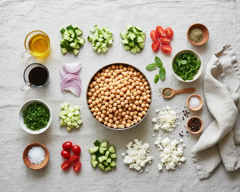 Mediterranean Salad with Chickpeas 2 ingredients