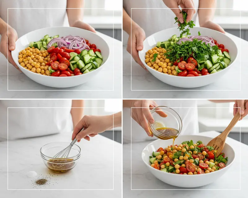 Mediterranean Salad with Chickpeas 3 cooking process