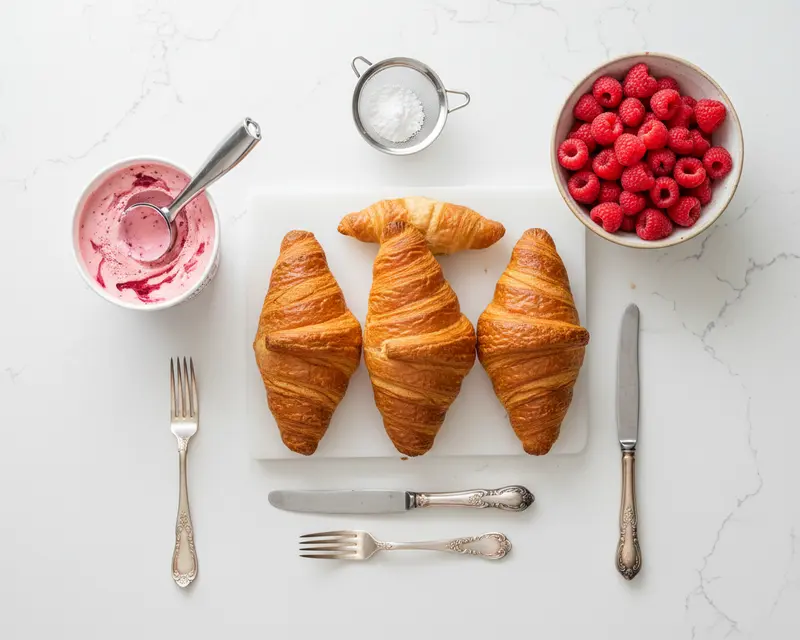 Raspberry Croissant Ice Cream Sandwich Recipe 2 ingredients