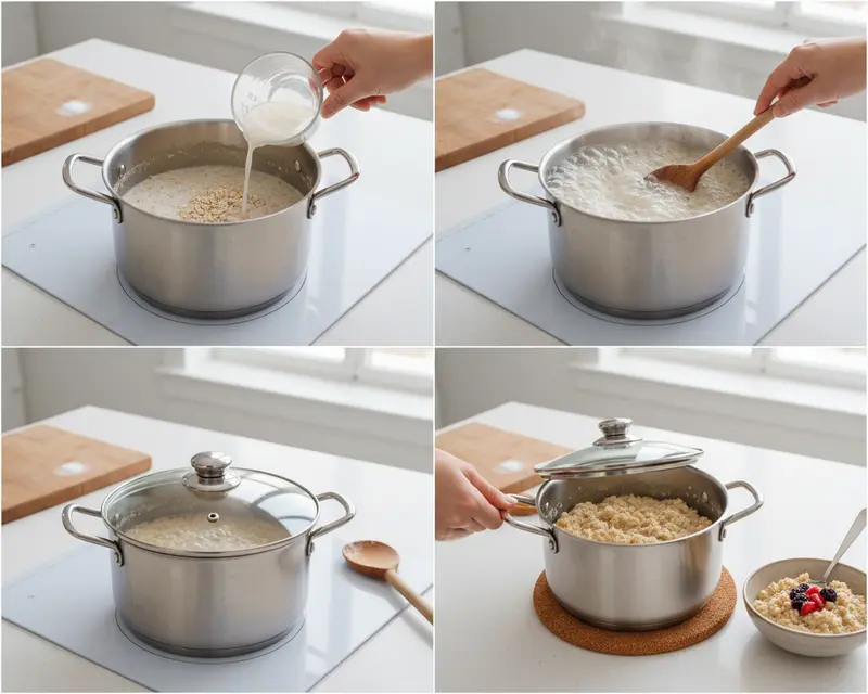 Steel Cut Oats Preparation 3 cooking process